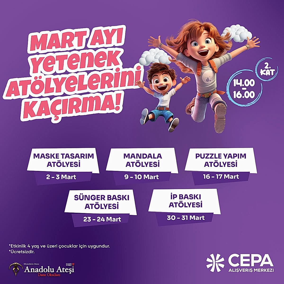 Mart Ayı Yetenek Atölyelerini Kaçırma!