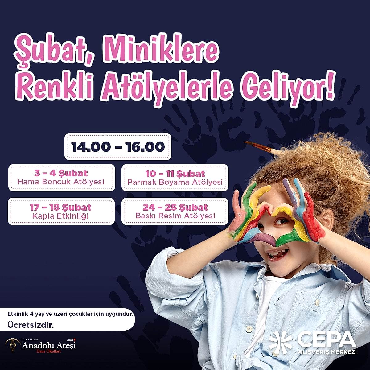 Şubat, Miniklere Renkli Atölyelerle Geliyor!